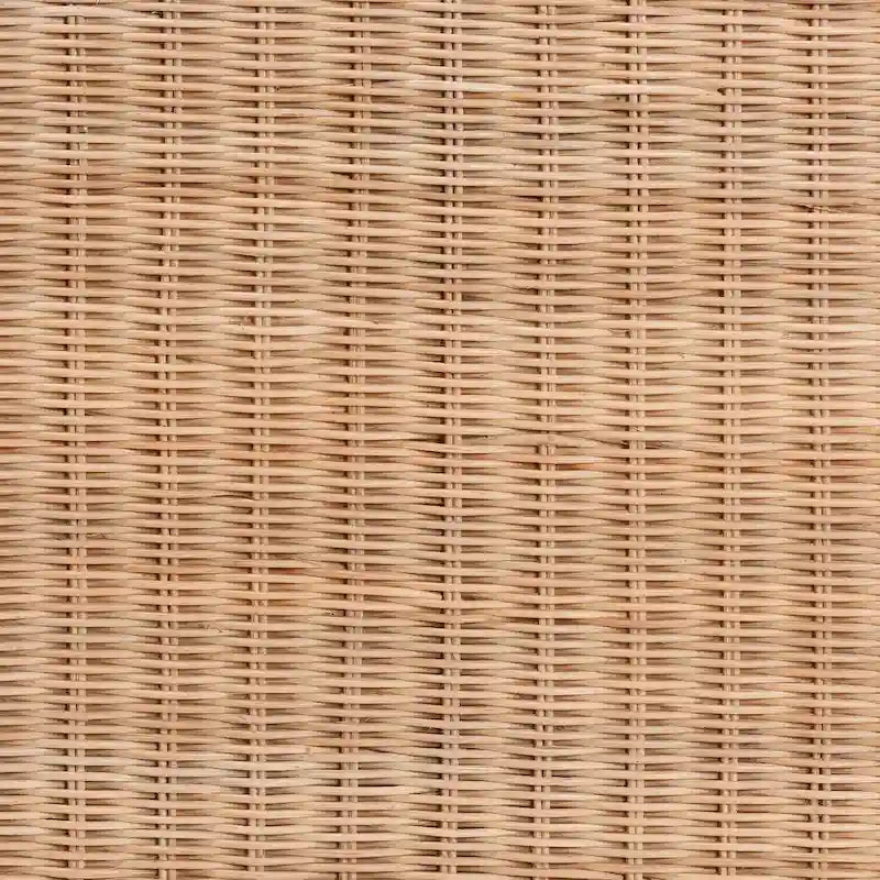 Tavolino in rattan naturale intrecciato con ripiano aperto