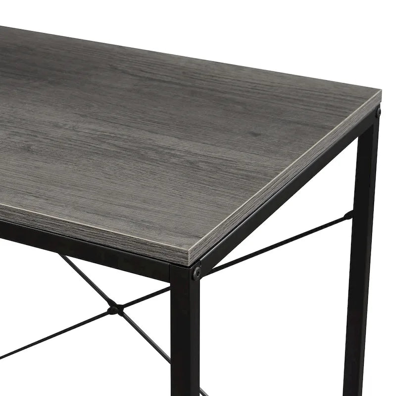 Bureau de travail moderne pour bureau avec étagères à 4 niveaux et armoires de rangement