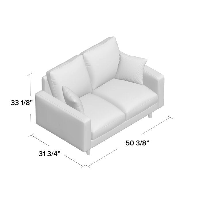 Samt-Loveseat im Mid-Century-Modern-Stil mit Spiralfederung und konischen Holzbeinen