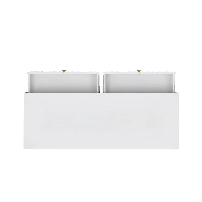 Geometric Textured 6-Drawer Dresser with Gold Hardware & Tapered Legs