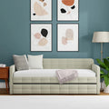 Zweiersofa mit Knopfsteppung und ausziehbarem Gästebett, Schlafsofa im Mid-Century-Stil