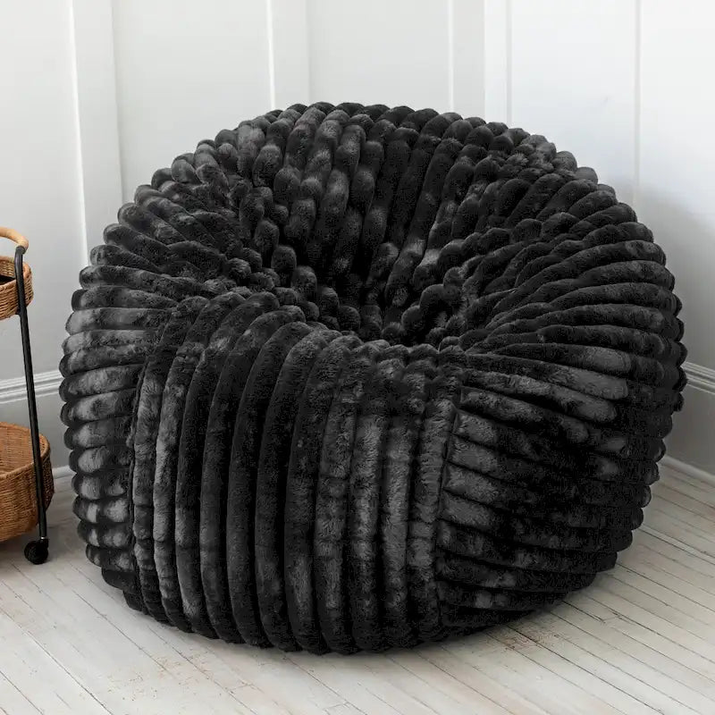 5-Foot Oversized Faux Fur Bean Bag Chair with Removable Washable Cover