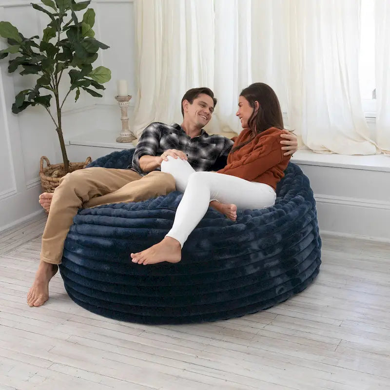 5-Foot Oversized Faux Fur Bean Bag Chair with Removable Washable Cover