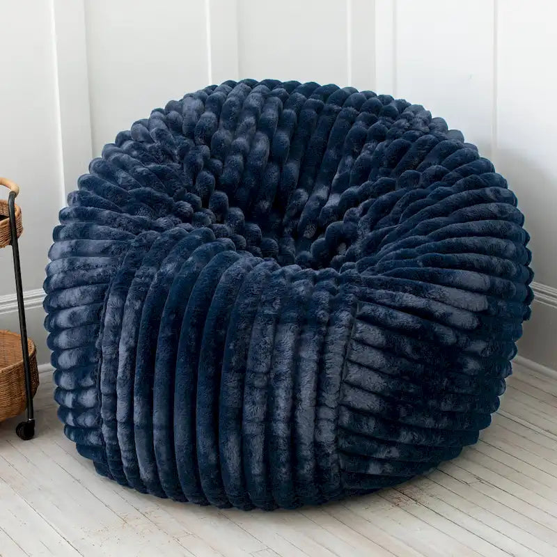 5-Foot Oversized Faux Fur Bean Bag Chair with Removable Washable Cover