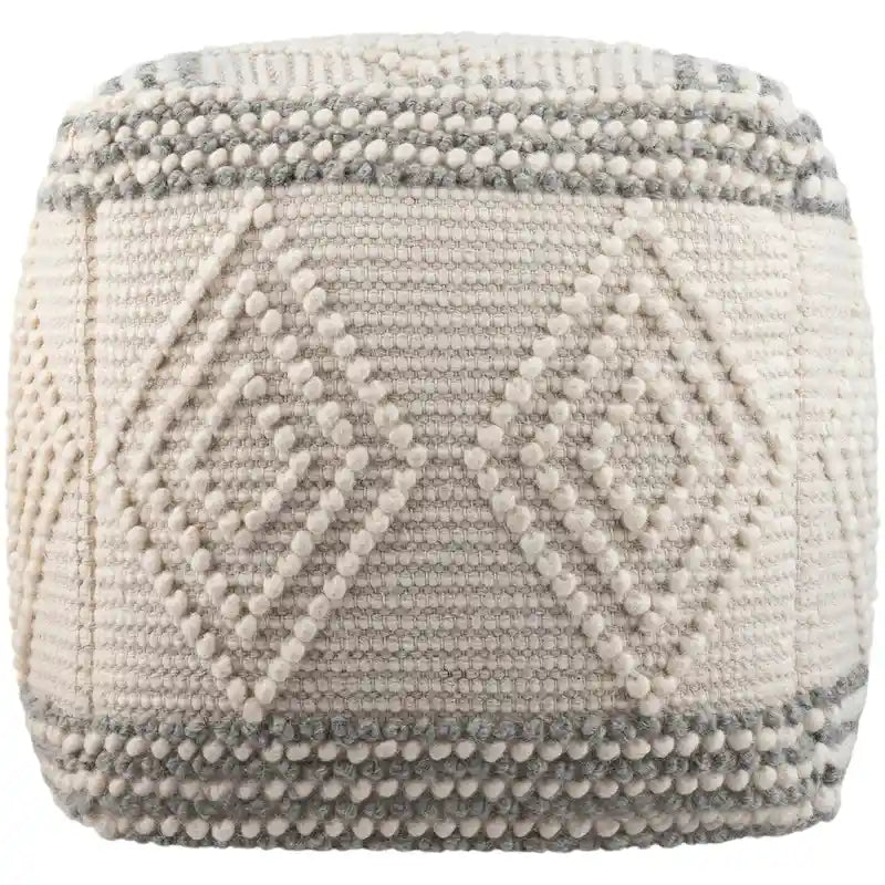 18" Hand-Woven Boho Cube Pouf Ottoman