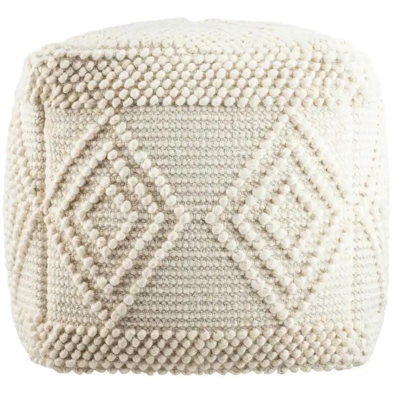 18" Hand-Woven Boho Cube Pouf Ottoman