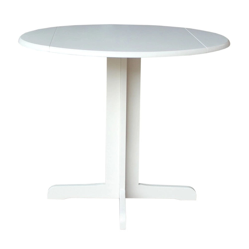 36" Round Wood Dining Table with Dual Drop Leaves