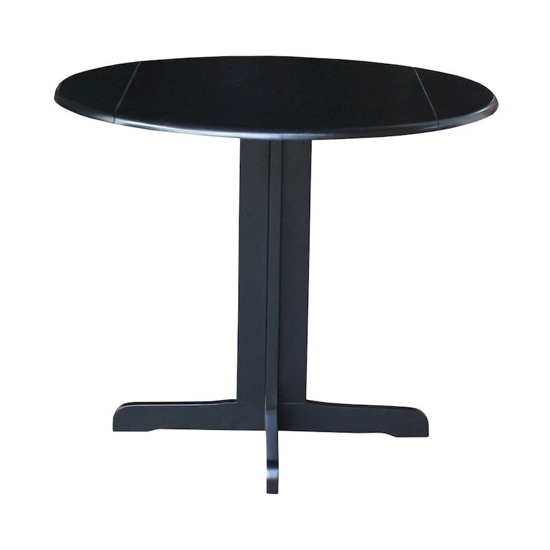 36" Round Wood Dining Table with Dual Drop Leaves