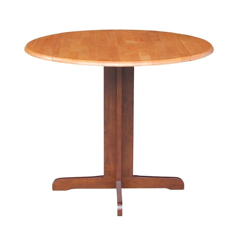 36" Round Wood Dining Table with Dual Drop Leaves