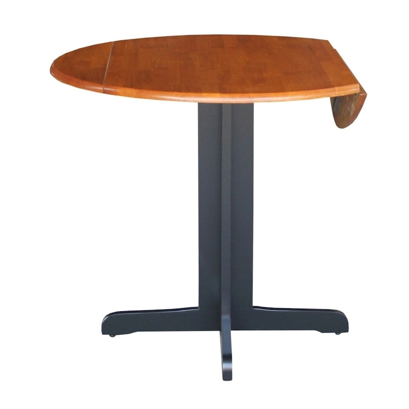 36" Round Wood Dining Table with Dual Drop Leaves