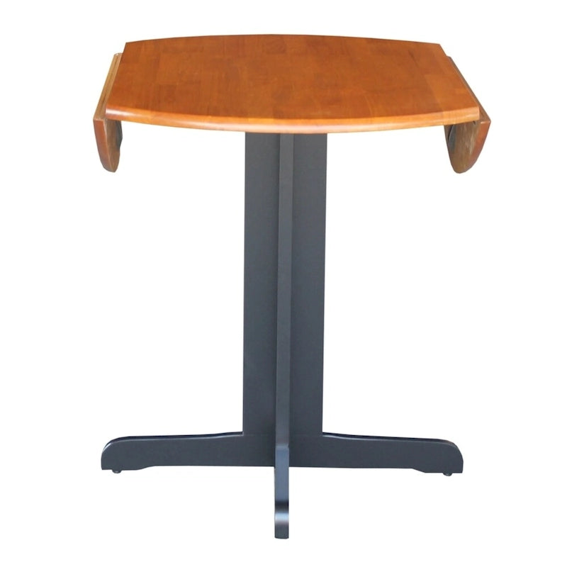 36" Round Wood Dining Table with Dual Drop Leaves