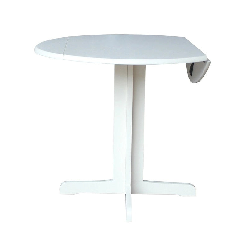 36" Round Wood Dining Table with Dual Drop Leaves