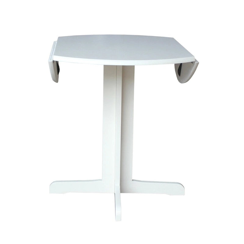 36" Round Wood Dining Table with Dual Drop Leaves
