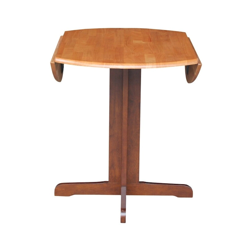 36" Round Wood Dining Table with Dual Drop Leaves