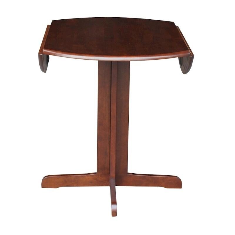 36" Round Wood Dining Table with Dual Drop Leaves