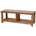 Solid Acacia Wood TV Bench with Media Storage