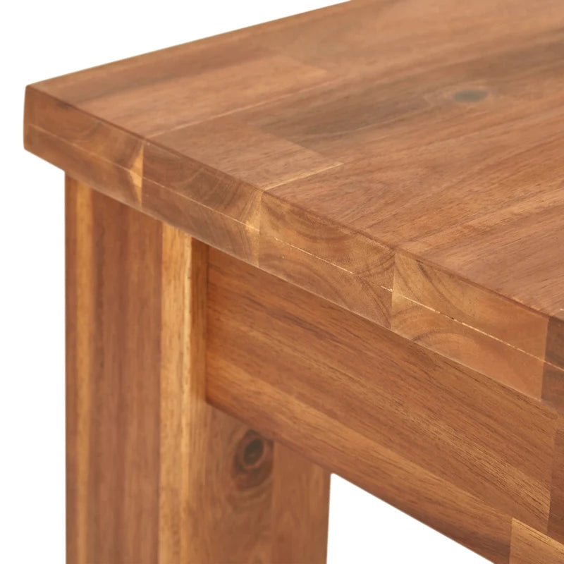 Solid Acacia Wood TV Bench with Media Storage