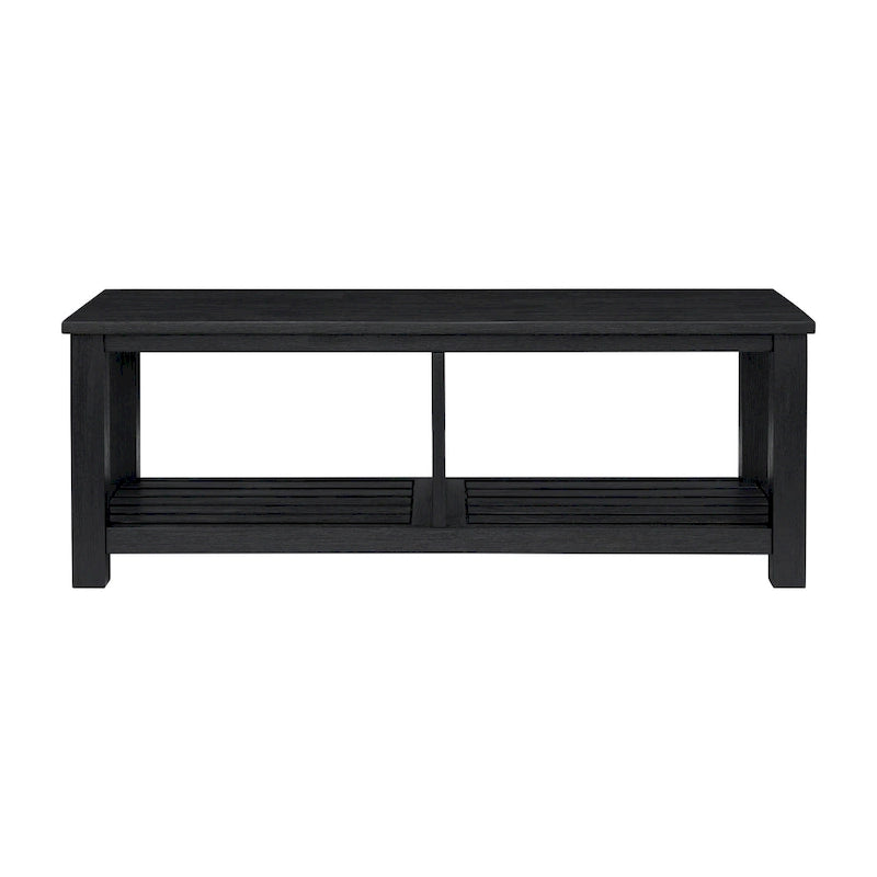 Solid Acacia Wood TV Bench with Media Storage
