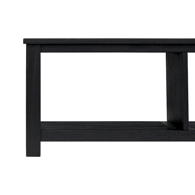 Solid Acacia Wood TV Bench with Media Storage