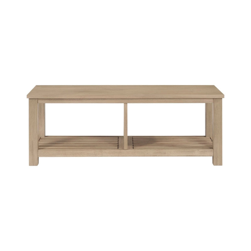 Solid Acacia Wood TV Bench with Media Storage
