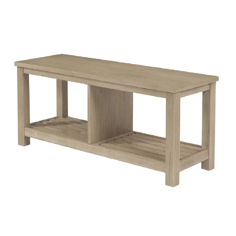Solid Acacia Wood TV Bench with Media Storage