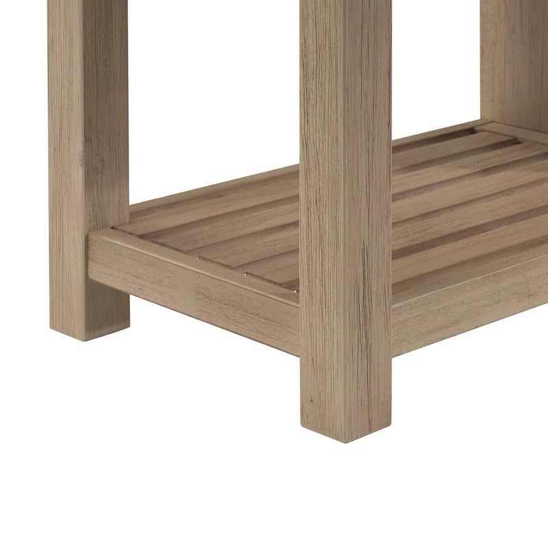 Solid Acacia Wood TV Bench with Media Storage
