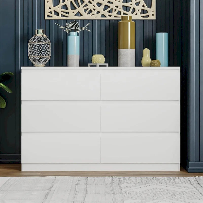 6-Drawer Double Dresser for Bedroom, Living Room & Hallway