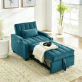 Fauteuil convertible 3-en-1 en velours avec fonction extractible, canapé-lit et chaise longue, avec coussins