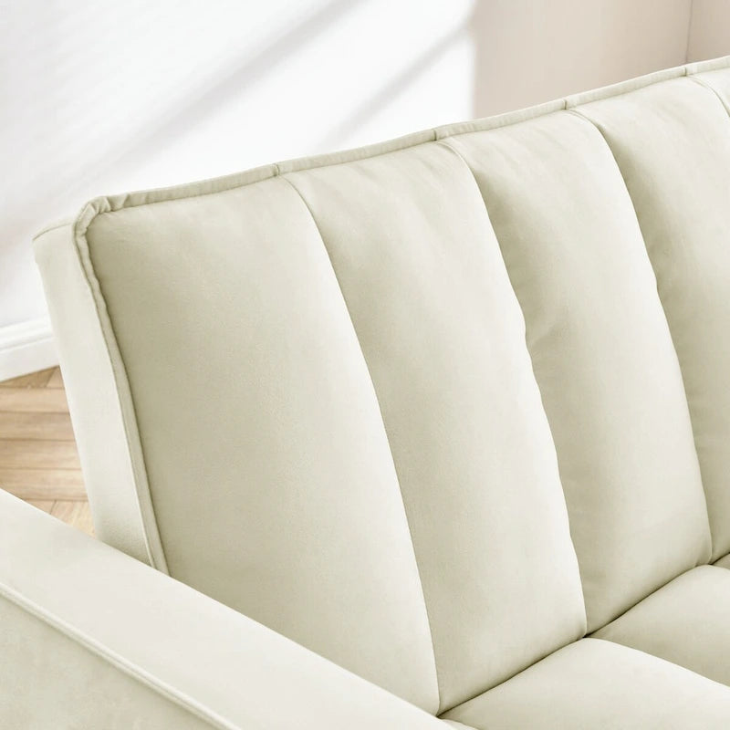 Fauteuil convertible 3-en-1 en velours avec fonction extractible, canapé-lit et chaise longue, avec coussins