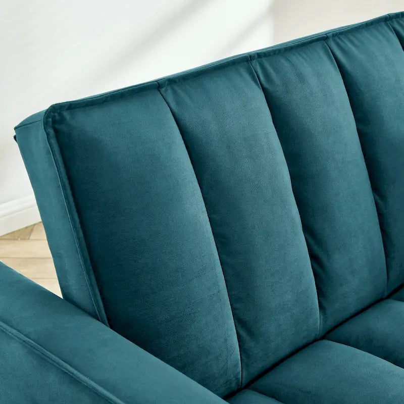 Fauteuil convertible 3-en-1 en velours avec fonction extractible, canapé-lit et chaise longue, avec coussins
